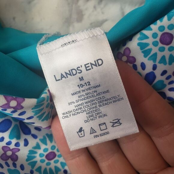 LANDS' END 2PC Bikini Set Reversible Bottoms 34D 10/12 - Picture 2 of 9